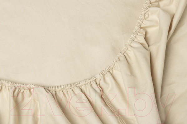 Изображение товара Простыня AlViTek Сатин однотонный на резинке 160x200x25 / ПР-СО-Р-160-БЕЖ (бежевый)