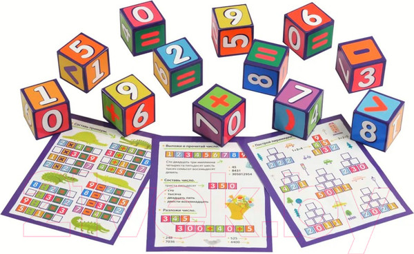 Изображение товара Развивающий игровой набор Айрис-пресс Умные кубики в поддончике. Учимся считать. New / 9785811280513