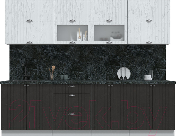 Изображение товара Кухонный гарнитур Интерлиния Берес 2.7Б (дуб полярный/дуб английский/кастилло темный)