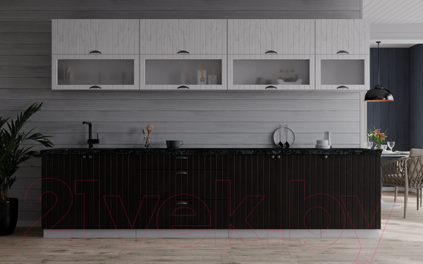 Изображение товара Кухонный гарнитур Интерлиния Берес 2.9Б (дуб полярный/дуб английский/кастилло темный)