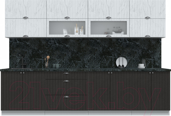 Изображение товара Кухонный гарнитур Интерлиния Берес 3.1Б (дуб полярный/дуб английский/кастилло темный)