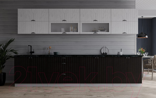 Изображение товара Кухонный гарнитур Интерлиния Берес 3.1Б (дуб полярный/дуб английский/кастилло темный)