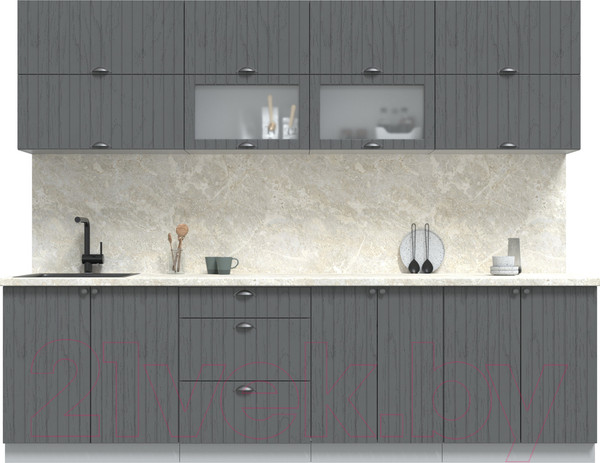 Изображение товара Кухонный гарнитур Интерлиния Берес 2.7Б (дуб серый/опал светлый)