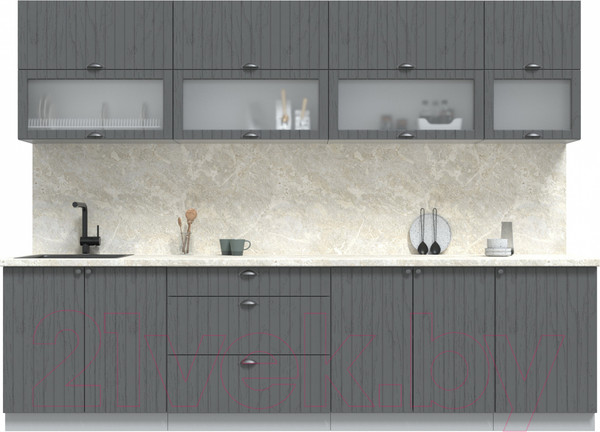 Изображение товара Кухонный гарнитур Интерлиния Берес 2.9Б (дуб серый/опал светлый)