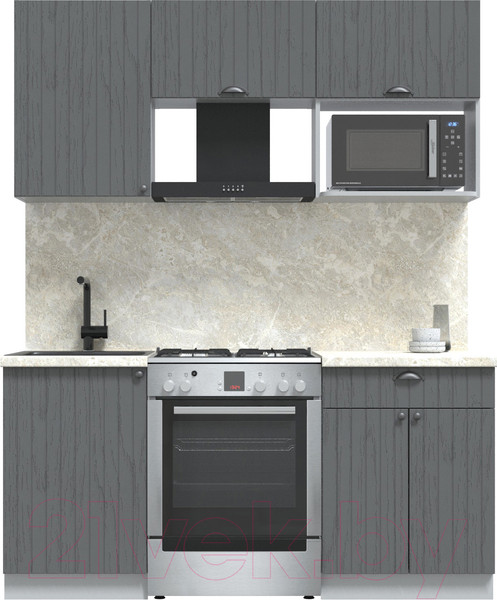 Изображение товара Кухонный гарнитур Интерлиния Берес 1.7В (дуб серый/опал светлый)