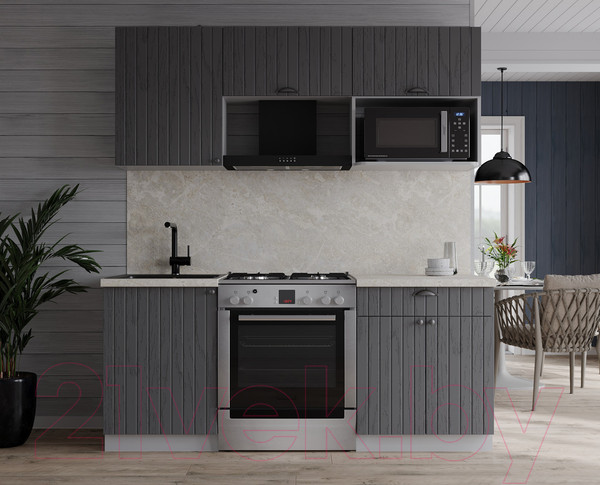 Изображение товара Кухонный гарнитур Интерлиния Берес 1.7В (дуб серый/опал светлый)