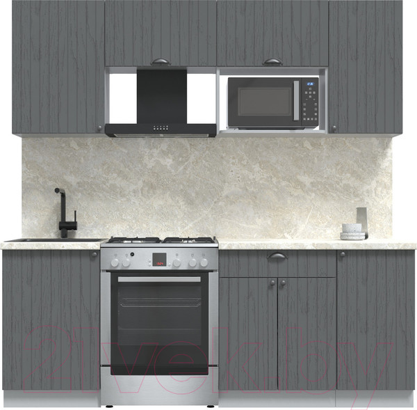 Изображение товара Кухонный гарнитур Интерлиния Берес 2.1В (дуб серый/опал светлый)