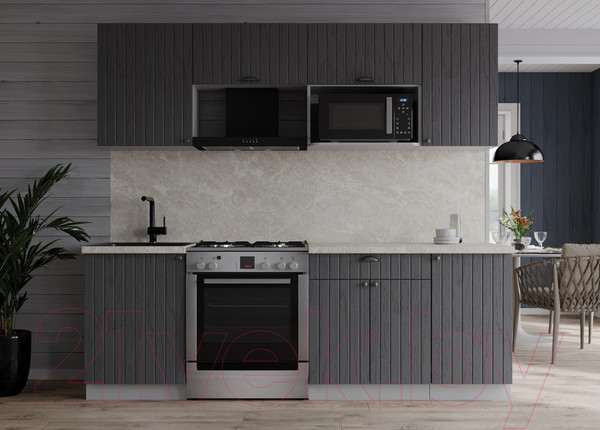 Изображение товара Кухонный гарнитур Интерлиния Берес 2.1В (дуб серый/опал светлый)