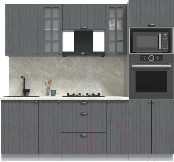 Изображение товара Кухонный гарнитур Интерлиния Берес 2.3В (дуб серый/опал светлый)