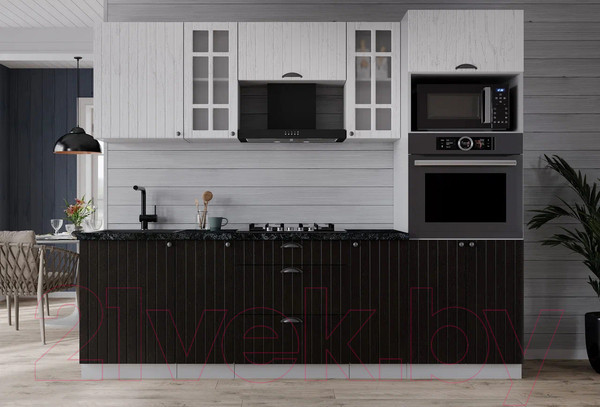 Изображение товара Кухонный гарнитур Интерлиния Берес 2.3В (дуб английский/дуб полярный/кастилло темный)