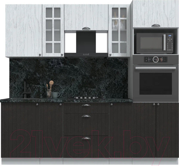 Изображение товара Кухонный гарнитур Интерлиния Берес 2.3В (дуб английский/дуб полярный/кастилло темный)