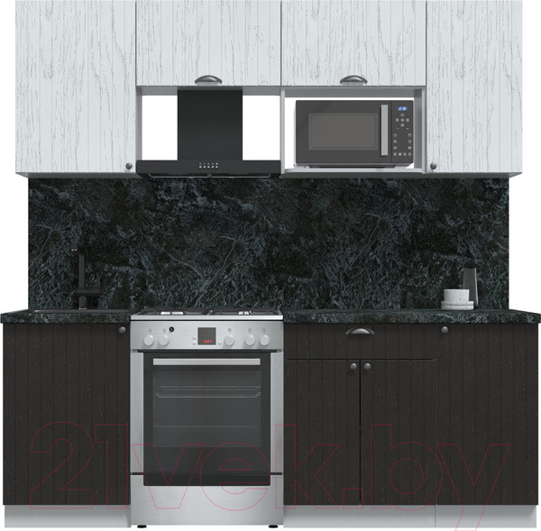 Изображение товара Кухонный гарнитур Интерлиния Берес 2.1В (дуб английский/дуб полярный/кастилло темный)