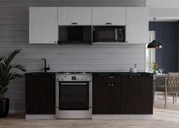 Изображение товара Кухонный гарнитур Интерлиния Берес 2.1В (дуб английский/дуб полярный/кастилло темный)