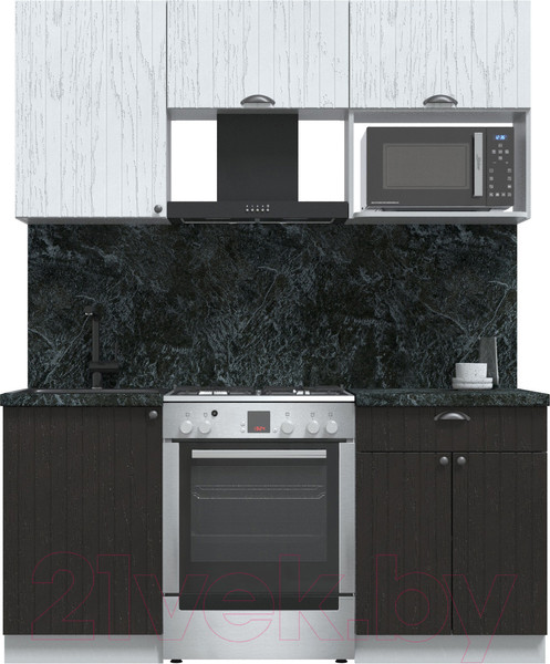 Изображение товара Кухонный гарнитур Интерлиния Берес 1.7В (дуб английский/дуб полярный/кастилло темный)