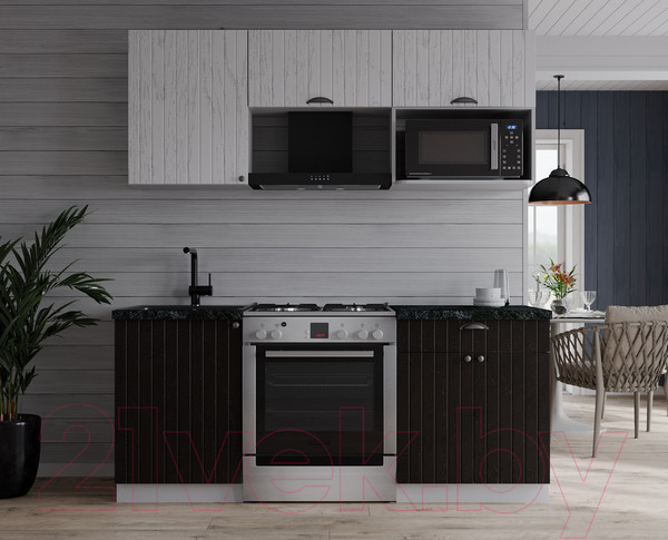 Изображение товара Кухонный гарнитур Интерлиния Берес 1.7В (дуб английский/дуб полярный/кастилло темный)