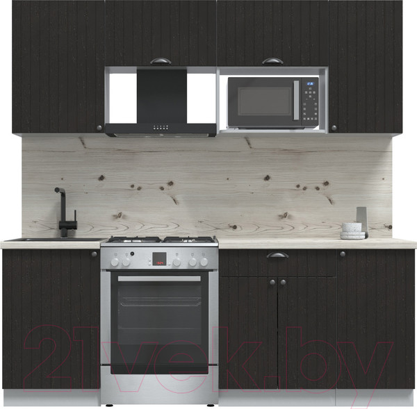 Изображение товара Кухонный гарнитур Интерлиния Берес 2.1В (дуб английский/бискайская сосна)