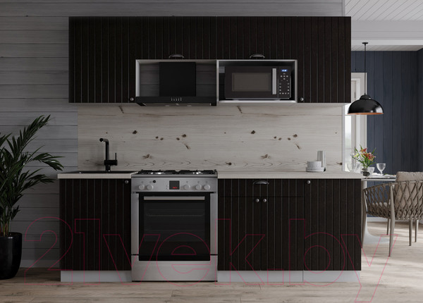 Изображение товара Кухонный гарнитур Интерлиния Берес 2.1В (дуб английский/бискайская сосна)