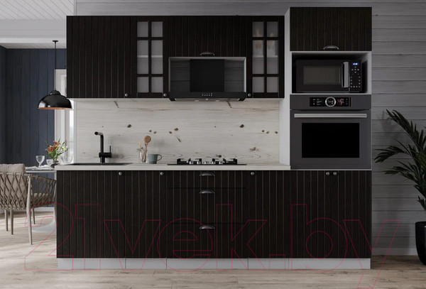 Изображение товара Кухонный гарнитур Интерлиния Берес 2.3В (дуб английский/бискайская сосна)