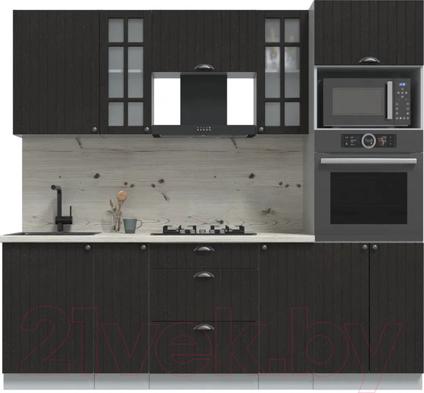 Изображение товара Кухонный гарнитур Интерлиния Берес 2.3В (дуб английский/бискайская сосна)