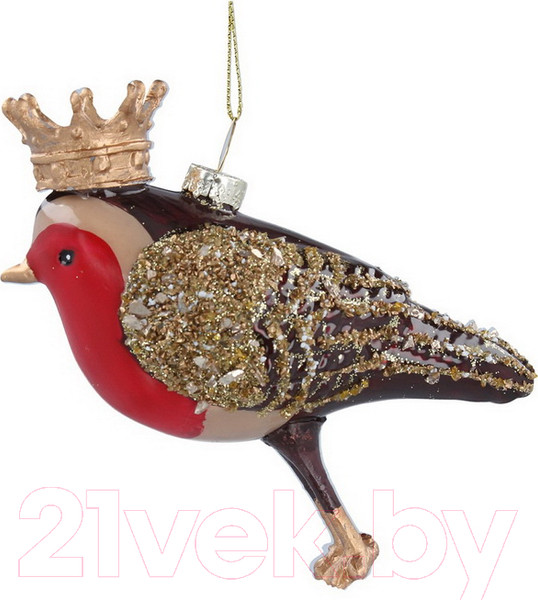 Изображение товара Елочная игрушка Gisela Graham London Christmas. Снегирь в короне / 866