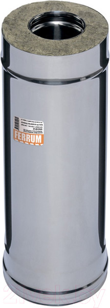 Изображение товара Труба дымохода Ferrum 0.5м 304/0.8мм Ф115x200 / f3951