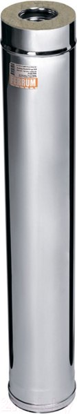 Изображение товара Труба дымохода Ferrum 1.0м 304/0.8мм Ф115x200 / f4055