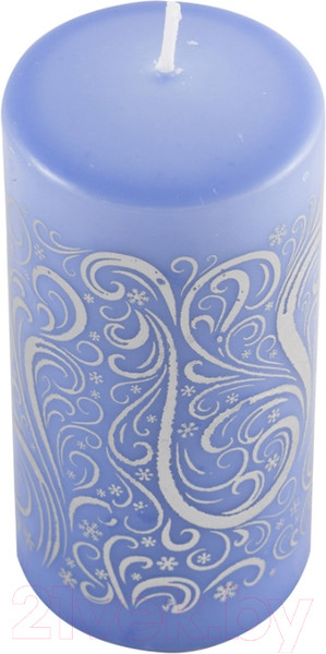 Изображение товара Свеча Волшебная страна Deco Christmas. Зимние узоры / 008352 (серебристый/голубой)