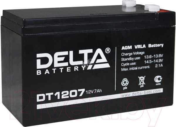 Изображение товара Аккумуляторная батарея DELTA DT 1207 (12В/7 А/ч)