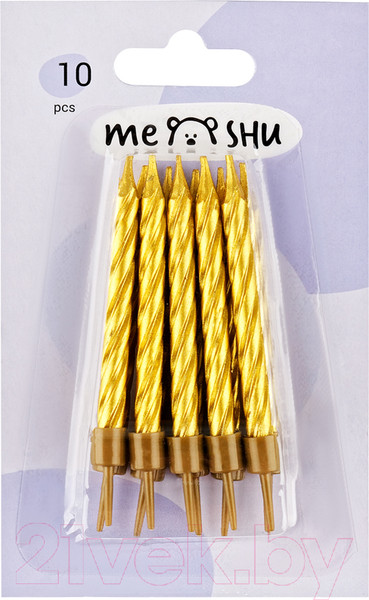 Изображение товара Набор свечей для торта Meshu Мини / MS_59631 (10шт, золото)