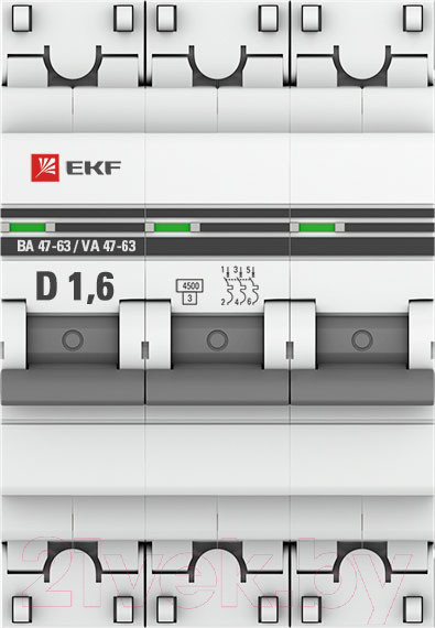Изображение товара Выключатель автоматический EKF PROxima ВА 47-63 / mcb4763-3-1.6D-pro