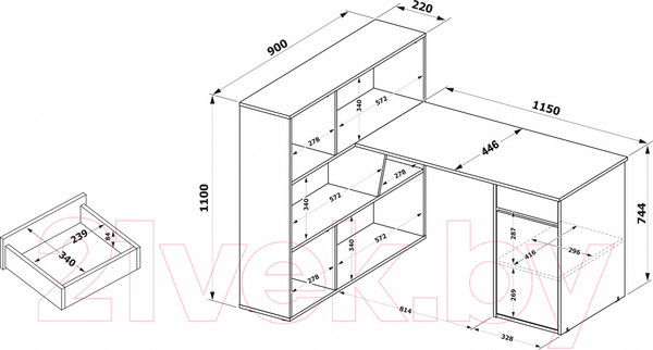 Изображение товара Письменный стол Сокол-Мебель СПм-12 (белый)
