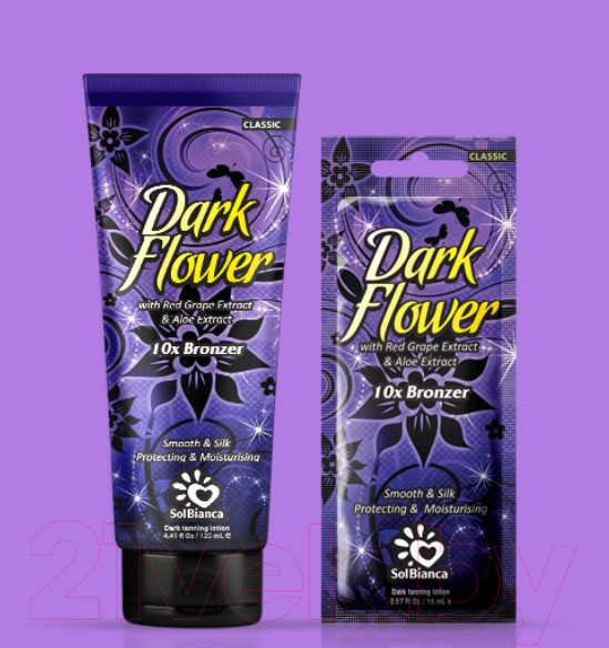 Изображение товара Крем для загара SolBianca Dark Flower С экстрактами винограда алоэ и бронзаторами (15мл)