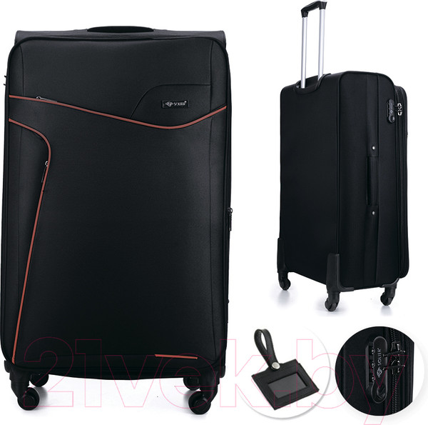 Изображение товара Чемодан на колесах Solier STL1651 (XL, черный/красный)