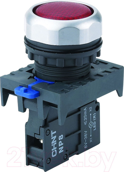 Изображение товара Кнопка на DIN-рейку Chint NP8-D/4 AC110-230В / 667108 (красный)