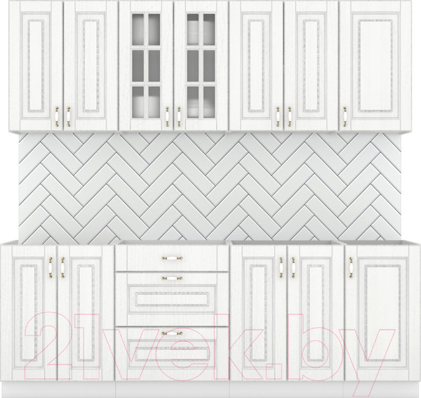 Изображение товара Кухонный гарнитур Интермебель Бостон-7 2.2 без столешницы (акация белая)