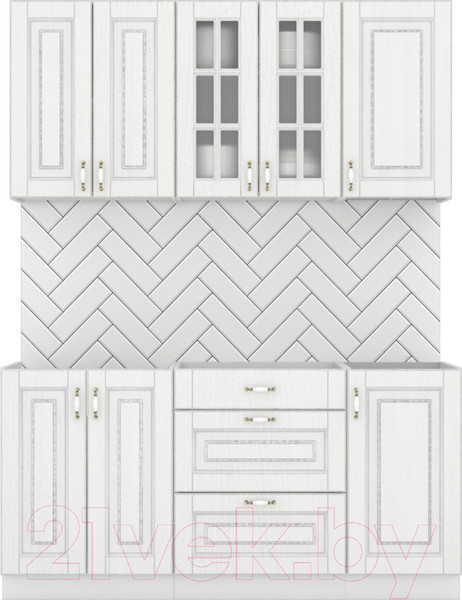 Изображение товара Кухонный гарнитур Интермебель Бостон-2 1.6 без столешницы (акация белая)