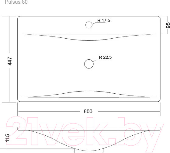 Изображение товара Умывальник Madera Pulsus 80