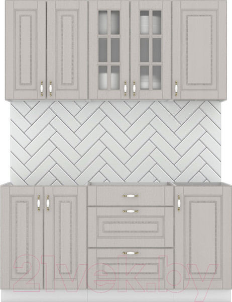 Изображение товара Кухонный гарнитур Интермебель Бостон-2 1.6 без столешницы (ясень капучино софт)