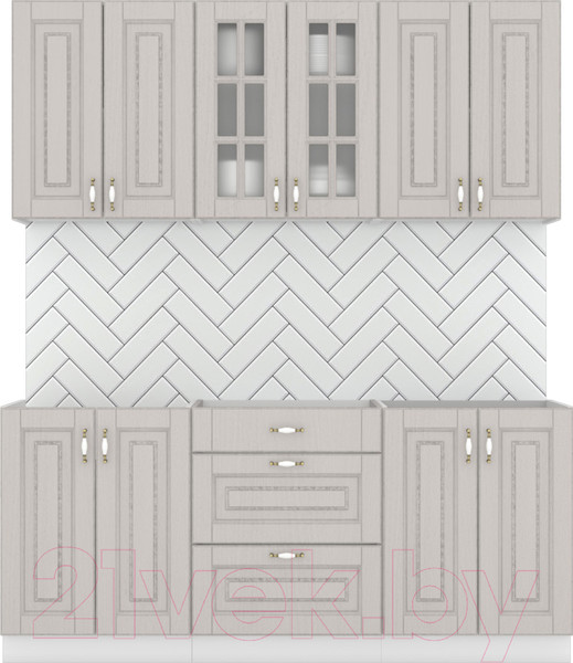 Изображение товара Кухонный гарнитур Интермебель Бостон-4 1.8 без столешницы (ясень капучино софт)