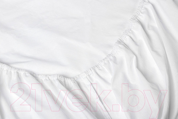 Изображение товара Простыня AlViTek Бязь однотонный на резинке 180x200x25 / ПР-ПО-Р-180(180)-БЕЛ (белый)