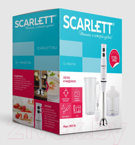 Изображение товара Блендер погружной Scarlett SC-HB42F06 (белый)