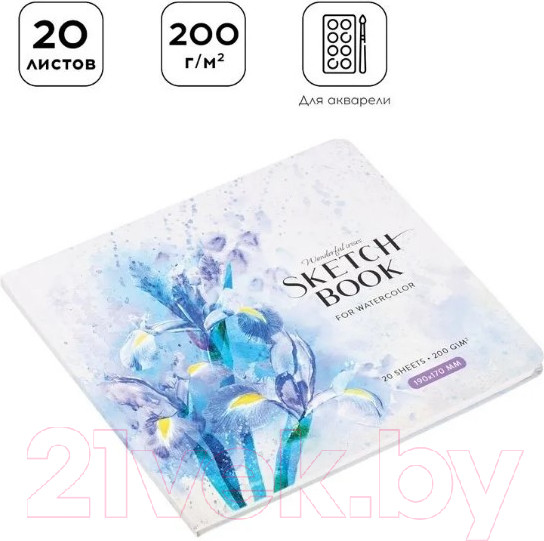 Изображение товара Скетчбук Greenwich Line Irises / SkBWg_37698 (20л)