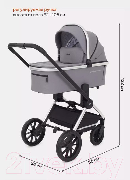 Изображение товара Детская универсальная коляска MOWbaby Tilda 2 в 1 / MB064 (серый)