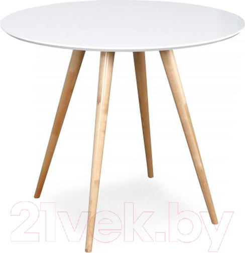 Изображение товара Обеденный стол Мебельград Вивальди-2 D90 (белый матовый/прозрачный лак)