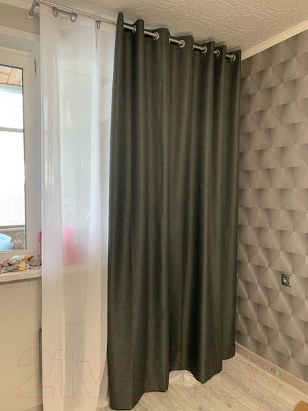 Изображение товара Штора Модный текстиль 01L1 / 112MT391019 (260x210, темно-серый)