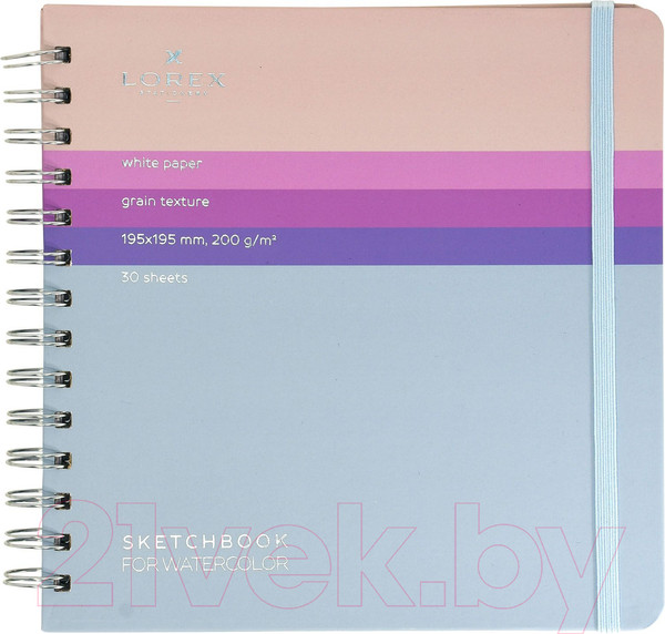 Изображение товара Скетчбук Lorex Curly Aquarelle Gradient Touch / LXSBCA195-GT (30л)