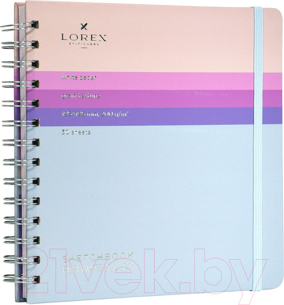 Изображение товара Скетчбук Lorex Curly Aquarelle Gradient Touch / LXSBCA195-GT (30л)