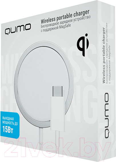 Изображение товара Зарядное устройство беспроводное Qumo PowerAid Qi iWatch WH Charger 0044 / Q32872