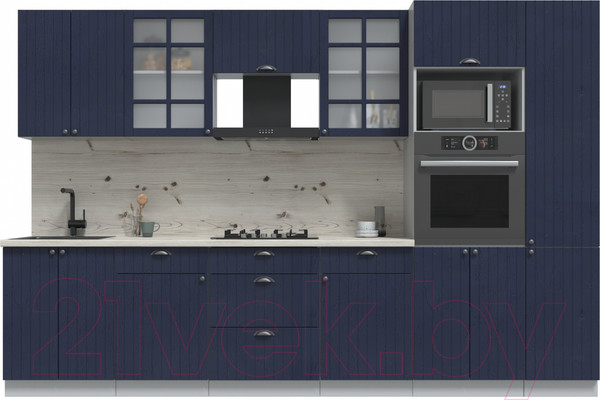 Изображение товара Кухонный гарнитур Интерлиния Берес 3.2В (дуб королевский/бискайская сосна)