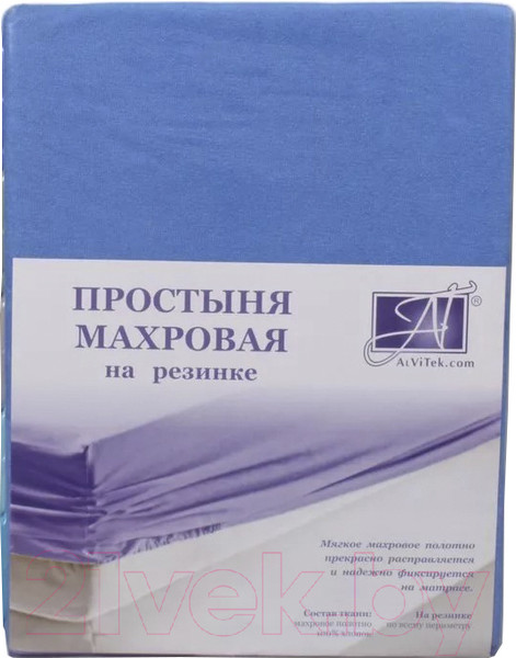 Изображение товара Простыня AlViTek Махровая на резинке 90x200x20 / ПМР-ЛАЗУ-090 (лазурь)